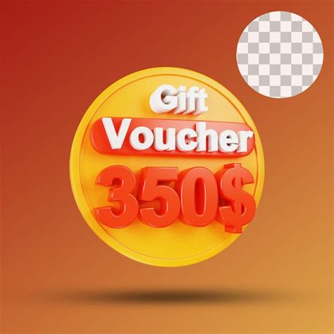 Premium Psd T Voucher 350 Dollar 3d Rendering