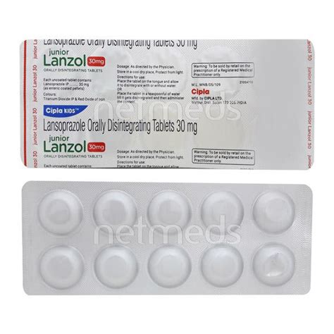 Junior Lanzol 30mg Tablet 10s Buy Medicines Online At Best Price