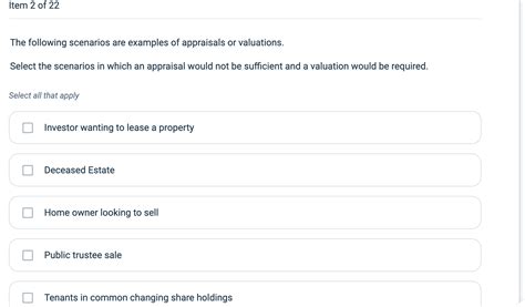 Solved The Following Scenarios Are Examples Of Appraisals Or Chegg