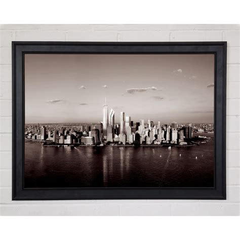 Ebern Designs New York City Waters Braun Gerahmter Druck Wayfair De