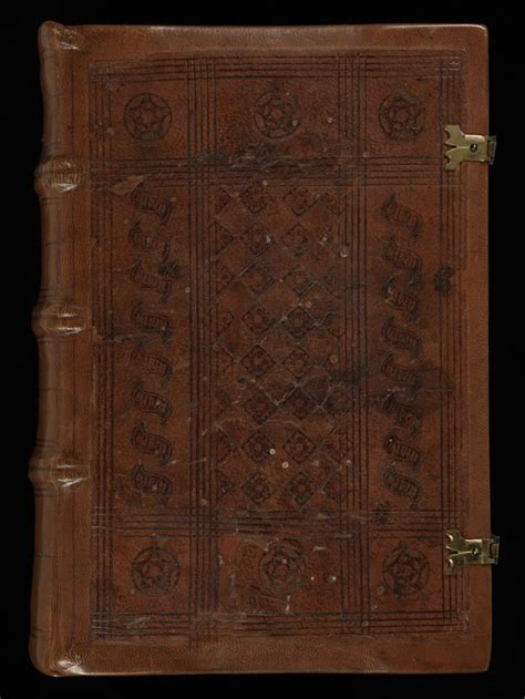 A Leather Manuscript Cover With Two Metal Locks It S Decorated With Carved Pattern Manuscript