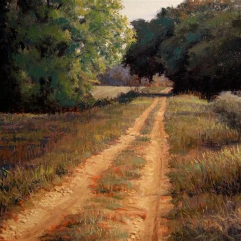 Original Oil Painting Landscape Dirt Road Near