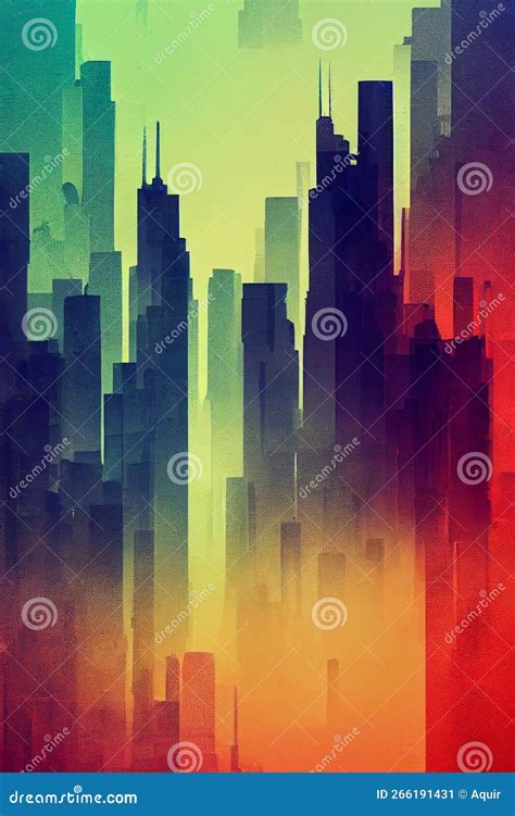 Cityscape Abstract Modern Cityscape Background Ai Generated Glitch