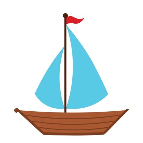 Sailboat Icon Sea Transportation Cartoon Vector Illustration 21431620