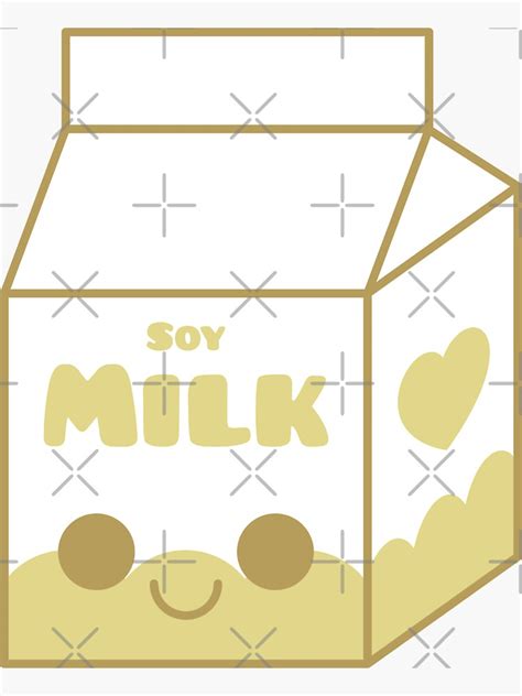 Kawaii Soy Milk Carton Sticker For Sale By Kittybox Redbubble