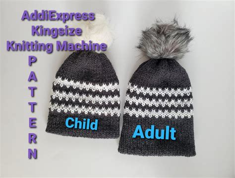 Addi Zig Zag Hat PDF Machine-knitting PATTERN Child and Adult Hat ...