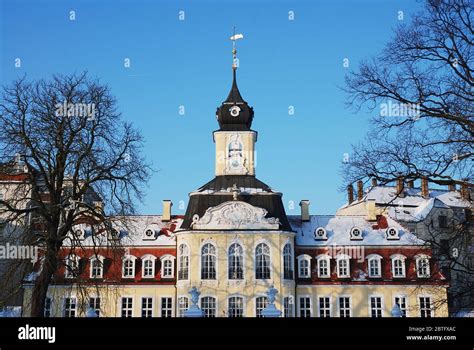 Leipzig Germany Gohlis Barock Castle In Winter Stock Photo Alamy