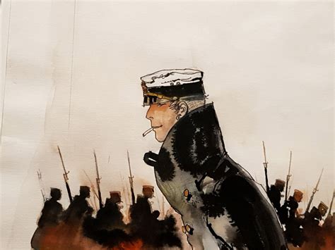 Aquarelle de Corto Maltese par Hugo Pratt dans Mémoires en 1998