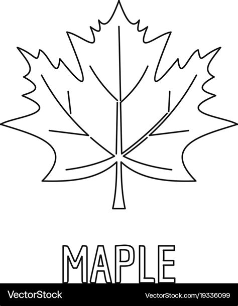 Maple leaf icon outline style Royalty Free Vector Image