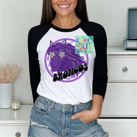 Broncos Preppy Mascot Png Digital Download Purple Black - Etsy