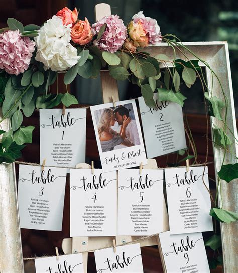 Wedding Seating Table Chart Template