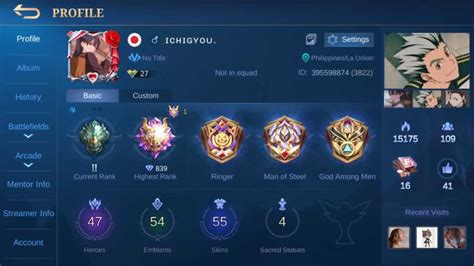 Ml Account With High Winrate And Hero Winrate Good For Assassin User