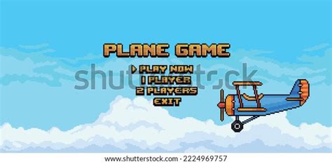 Pixel Art Plane Game Home Menu Stock Vector (Royalty Free) 2224969757 ...