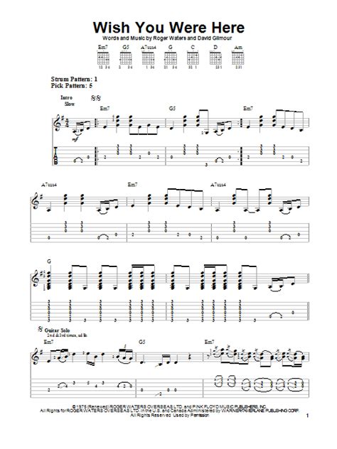 WISH YOU WERE HERE INTRO TAB CHORDS - Wroc?awski Informator Internetowy ...