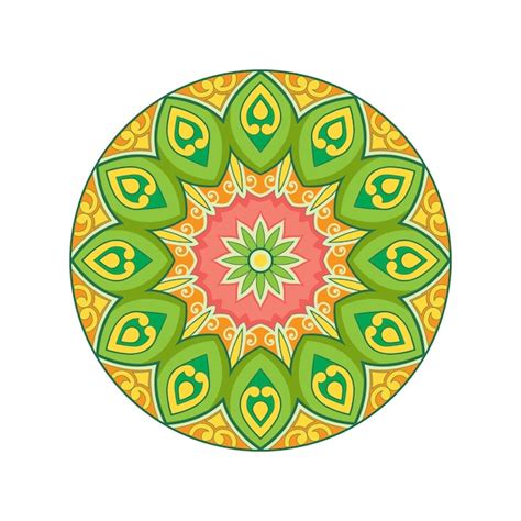 Mandala colorida desenhada à mão do vetor elementos decorativos