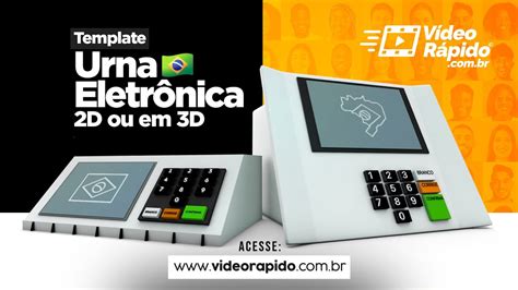 Animação URNA Eletrônica 2D 3D Nova Urna modelo 2022 ou tradicional