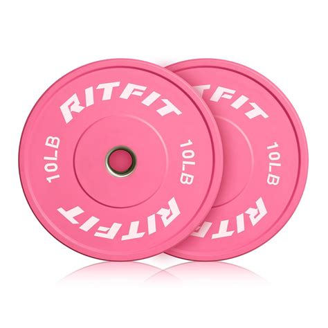 RITFIT Pink Weight Plates, 2 Inch Olympic Barbell Weight Plate, Bumper