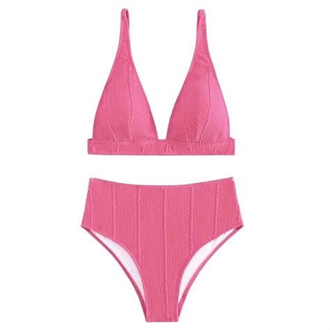 Xuapaodt Inc High Cut Thong Bikini Set Womens Solid Color Bikini