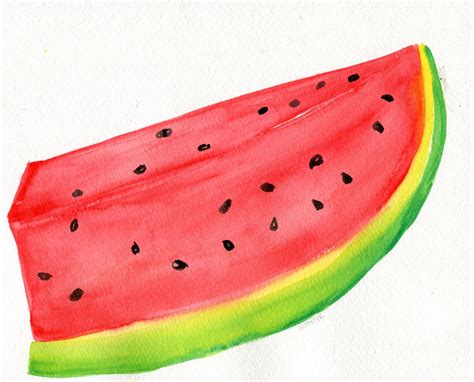 Watermelon Watercolor Painting Original 8 X 10 Culinary Wall