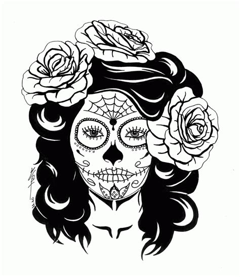 Sugar Skulls Coloring Pages Free To Print - Coloring Home