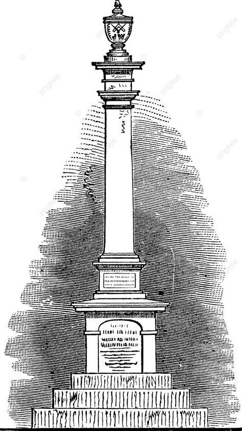 Warren S Monument Vintage Illustration Engraving Black Monument Vector