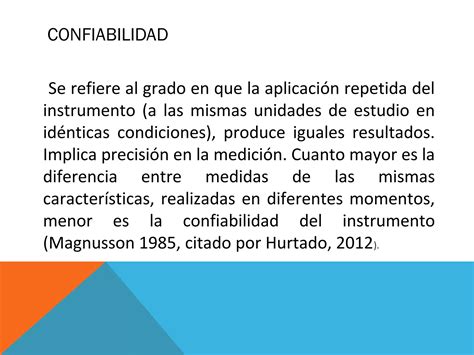 Capítulo 3 Confiabilidad Y Validez De Los Instrumentos Ppt