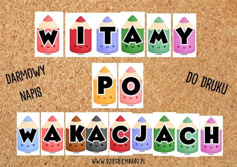 Witamy Po Wakacjach Napis Do Druku