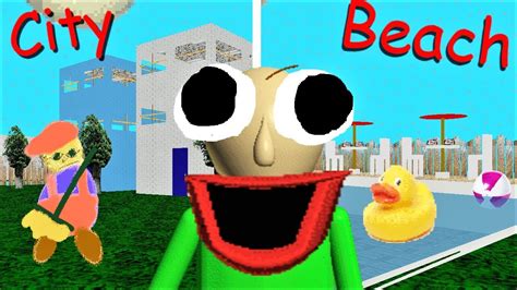 Baldi Can Walk To A City And A Beach Or Pool Baldis Basics Mod