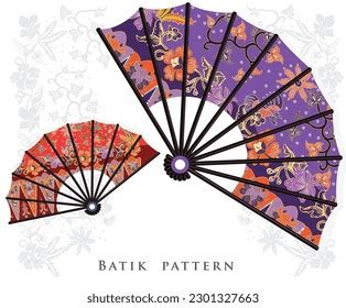 Hand Fan Batik Vector Betawi Motif Stock Vector (Royalty Free ...