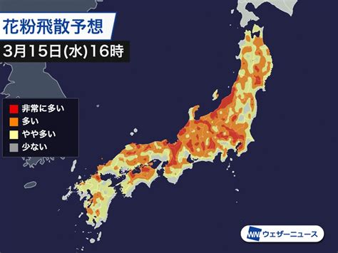 今夜にかけても花粉対策を 春の陽気で大量飛散のおそれ ウェザーニュース