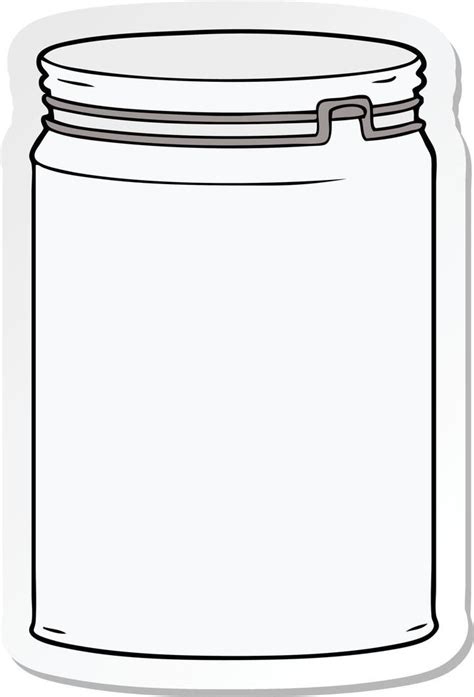 Sticker Of A Cartoon Empty Glass Jar 10636620 Vector Art At Vecteezy