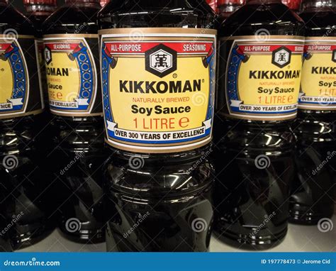 Logo Of Kikkoman On Their Soy Sauce Bottle For Sale. Editorial Photo ...