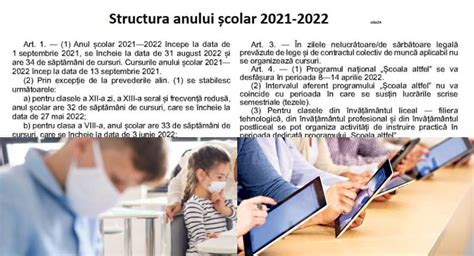 Structura Anului Colar Publicat N Monitorul Oficial