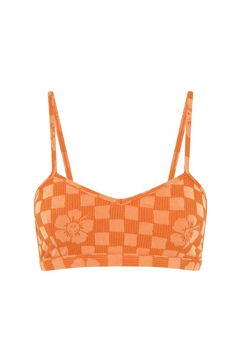 Happy Check Bikini Crop Top Burnt Orange Artofit