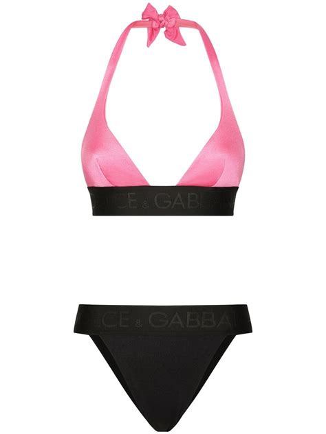 Dolce Gabbana Bikini With Triangle Bikini Top In Multicolour Modesens