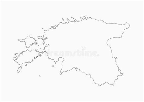 Schematische Darstellung Der Karte Estland Grenze Vektor Abbildung