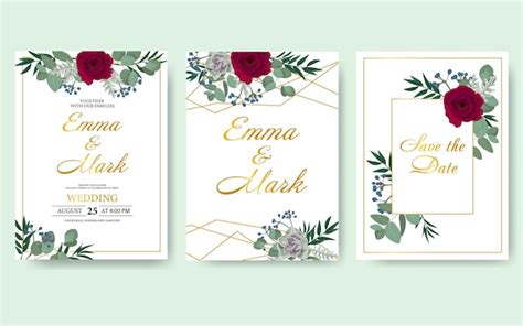 Carte D Invitation Florale De Mariage Enregistrer La Conception De La