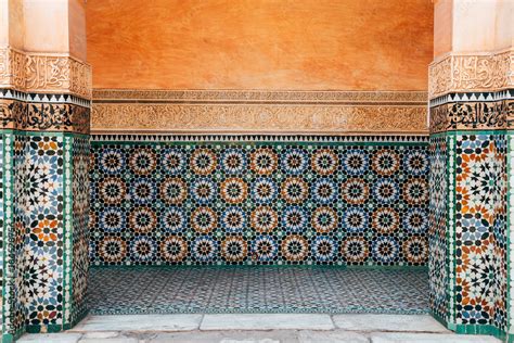 Colorful Ornamental Tiles At Moroccan Courtyard Stock Photo Adobe Stock