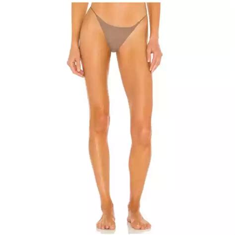 Micro Bare Minimum Bikini Bottom Small In Nude Jade Swim Nwt