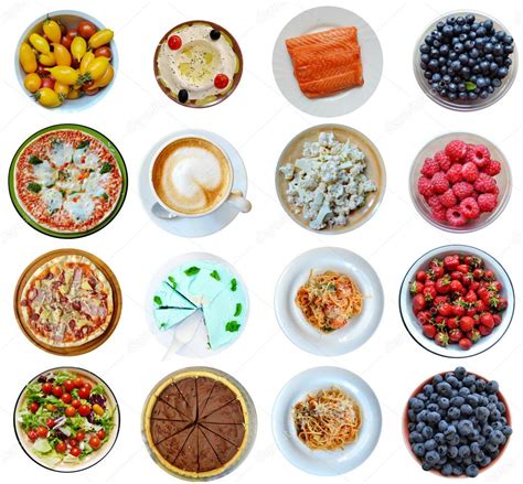 Collage De Diferentes Tipos De Alimentos Saludables Y Poco Saludables