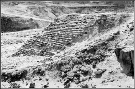 Remains of the Sadd el Kafara dam (about 2600BC), on the right bank of ...