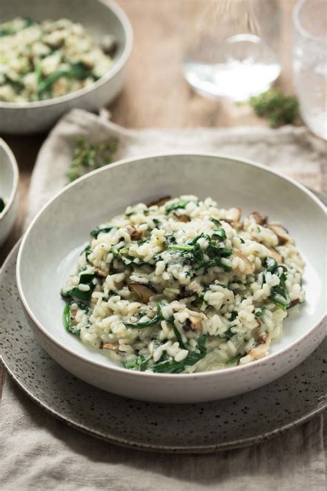 Shiitake Pilze Risotto Mit Blauschimmelk Se Spinat Elle Republic