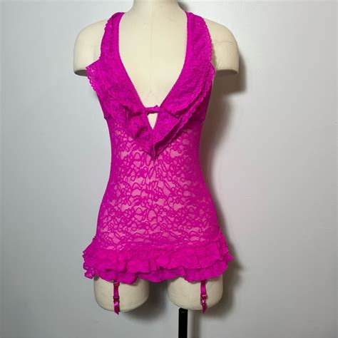 Victoria S Secret Intimates Sleepwear Victorias Secret The Lacey Pink Lace Sexy Lingerie M