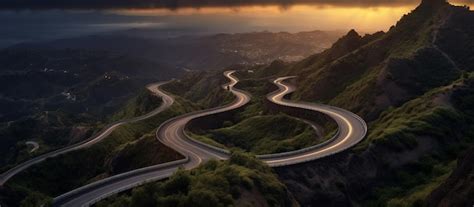 Premium AI Image This Inspiring Winding Road Stretching Into The Distance