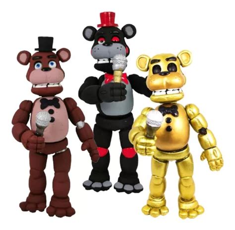 Combo Five Nights 3 Figuras Fnaf Fazbear Lefty Golden Freddy Meses