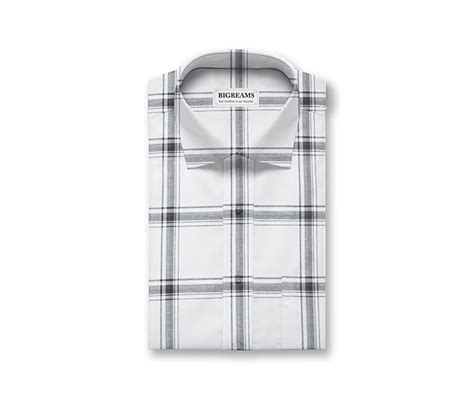 Premium Men's White Black Checkered Shirt Fabric - BIGREAMS