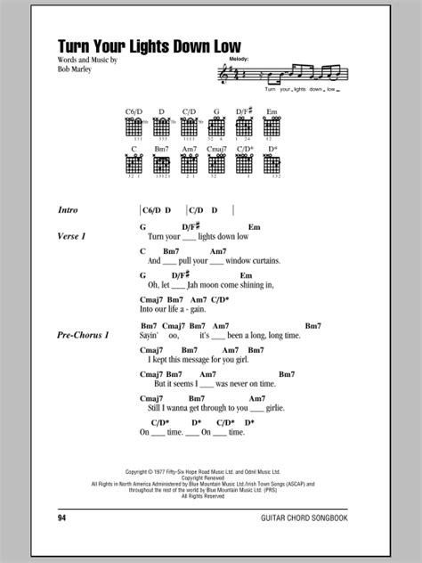 Turn Your Lights Down Low by Bob Marley - Guitar Chords/Lyrics - Guitar Instructor