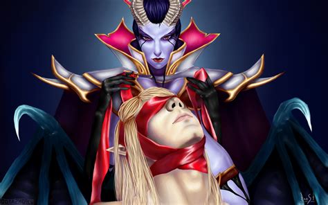 Wallpaper Queen Of Pain Invoker Dota X Goodfon