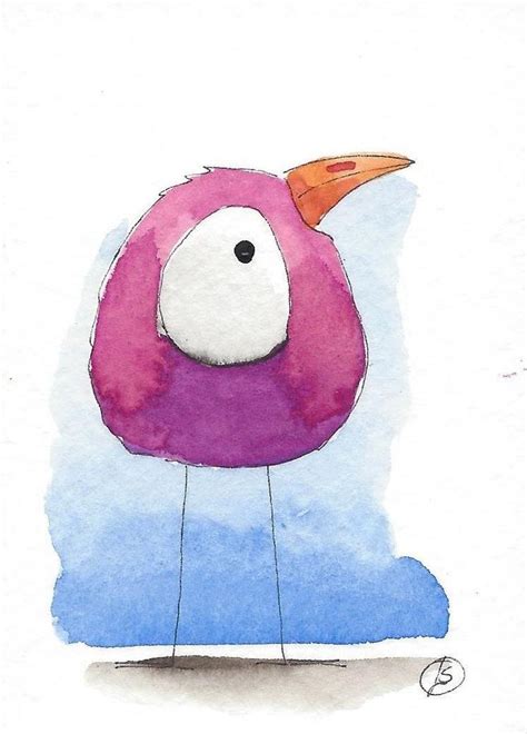 The Pink Bird By Lucia Stewart Original Watercolor Art Watercolor Bird