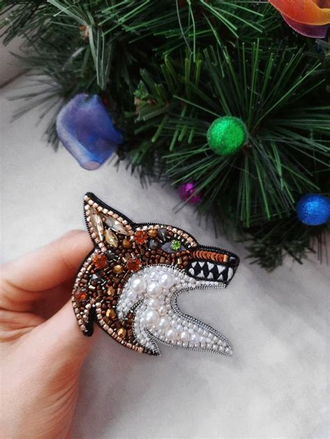 Брошь Лис | Beaded brooch, Beaded, Brooch